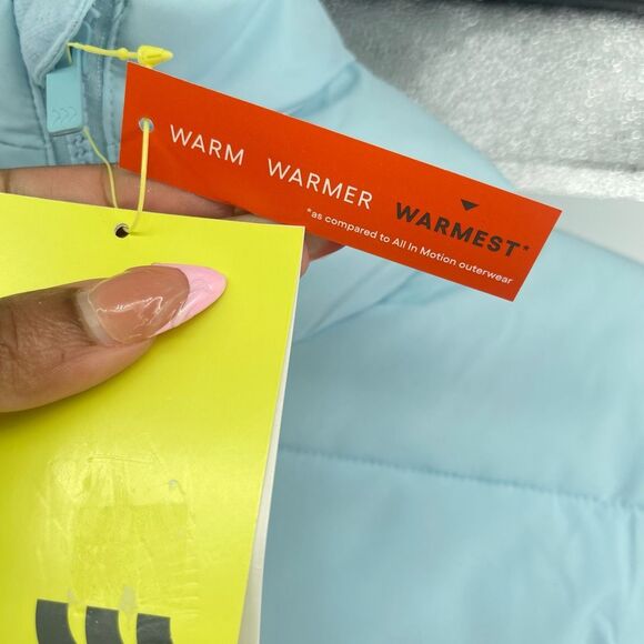 All in Motion Girls Blue Short Puffer Jacket M(8) NWT Wind & Water Resistant Zip - Picture 5 of 17